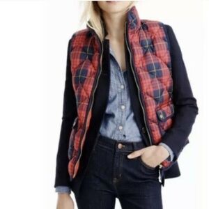 J. Crew Stewart Tartan Plaid Quilted Excursion Puffer Vest
